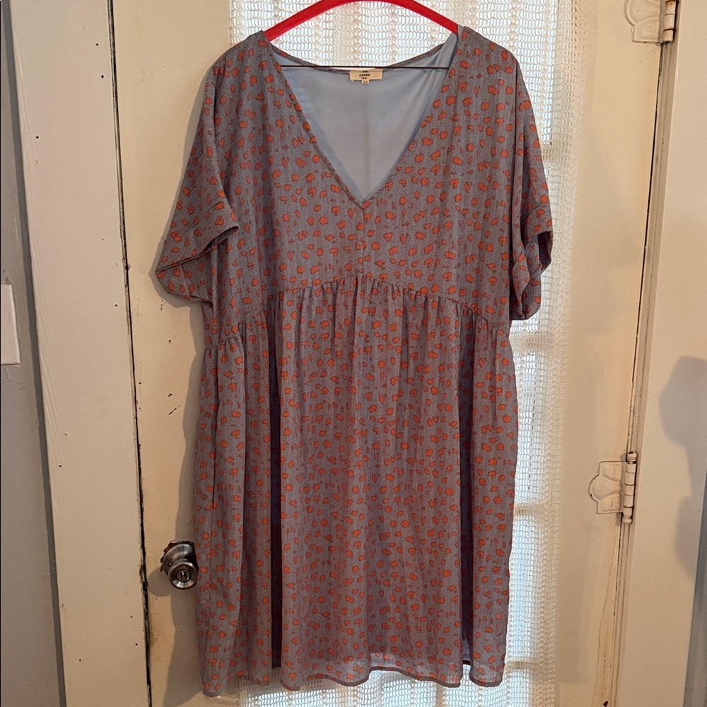 Entro Blue and Orange AP Dress - Lined with pockets
